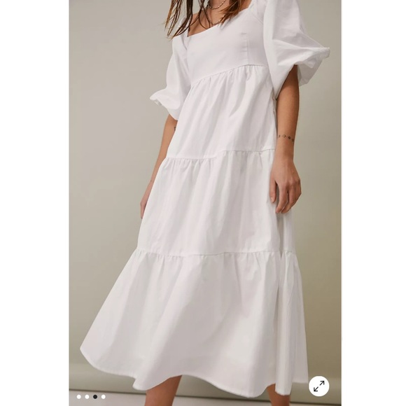 Faithfull the Brand Kiona Tiered Cotton Midi Dress - Picture 2 of 16